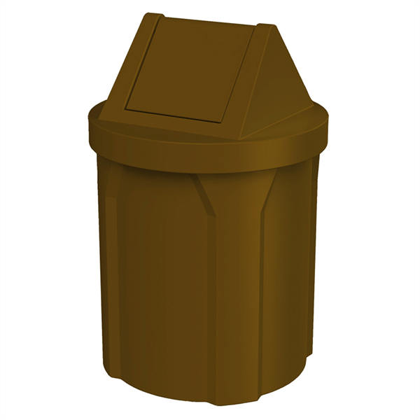 42 Gallon Pool Deck Trash Can with 2 Way Swing Lid & Liner