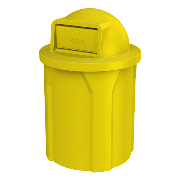 42 Gallon Pool Round Deck Trash Can With Dome Top Lid