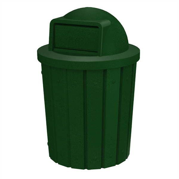 42 Gallon Pool Deck Trash Can with Dome Top Lid & Liner