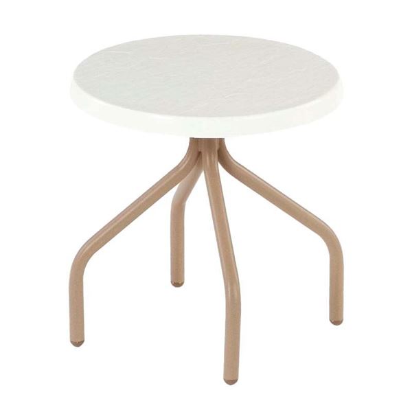 Round Tea Table 18 Inch Fiberglass with 1 1/2 Aluminum Frame