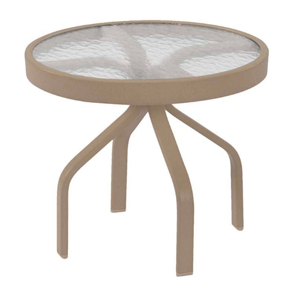 Round Side Table with Acrylic Top and Aluminum Base