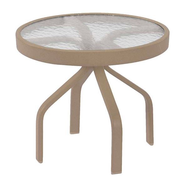 Round Side Table with Acrylic Top and Aluminum Base