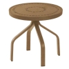 Round 18" Cocktail Table Mayan Style Punched Aluminum