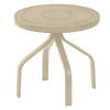 Round 18" Cocktail Table Mayan Style Punched Aluminum