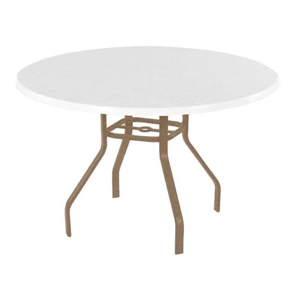 Round Dining Table 42 Inch Fiberglass with 1 Inch Aluminum Frame