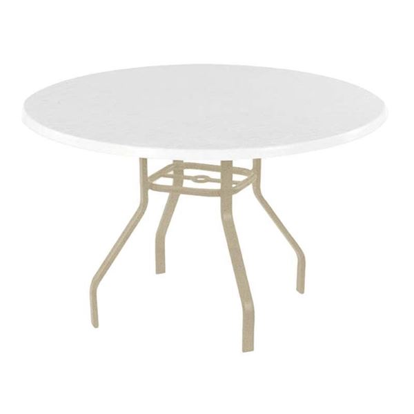 Round Dining Table 42 Inch Fiberglass with 1 Inch Aluminum Frame