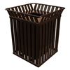 	Square 36 Gallon Oakley Series Steel Powder Coated Trash Can with Flat Top and Liner, 160 lbs.