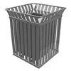 	Square 36 Gallon Oakley Series Steel Powder Coated Trash Can with Flat Top and Liner, 160 lbs.