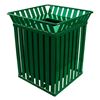	Square 36 Gallon Oakley Series Steel Powder Coated Trash Can with Flat Top and Liner, 160 lbs.