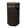 32-Gallon Trash Receptacle with Vertical Steel Slats Polyethylene Finished