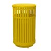 32-Gallon Trash Receptacle with Vertical Steel Slats Polyethylene Finished