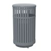 32-Gallon Trash Receptacle with Vertical Steel Slats Polyethylene Finished