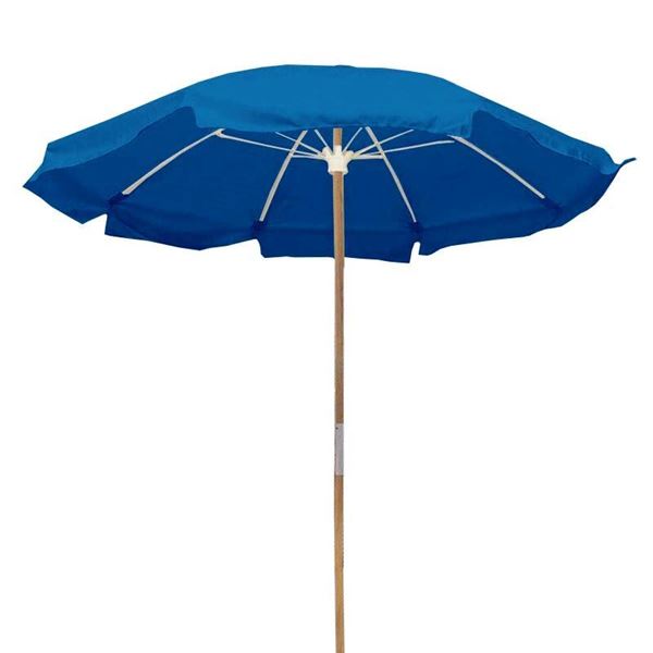 Fiberbuilt Beach Umbrella 7 1/2 Foot HEXAGON Two Piece Solid Wood Pole Marine Grade Fabric Top