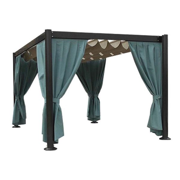 Roman Shade Cabana with Full Curtains 8 10 12 14