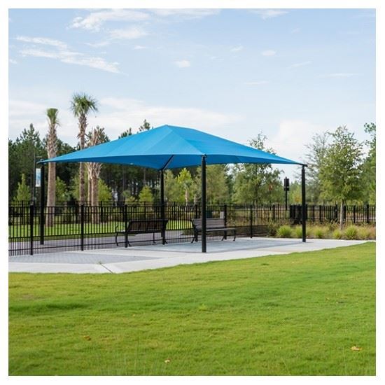 20 X 10 Foot Rectangular Shade Structure Polyethylene Fabric With Steel ...