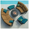 Deep Cushion Crescent Armless Loveseat