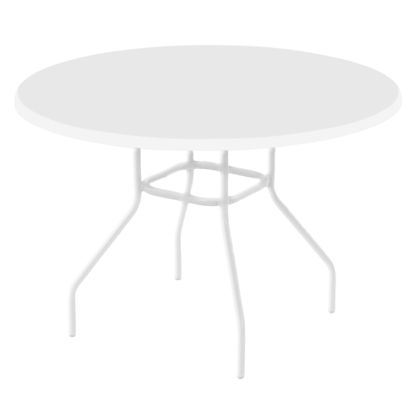 Round Fiberglass Dining Table With Welded Aluminum Frame - 42" Or 48" Diameters