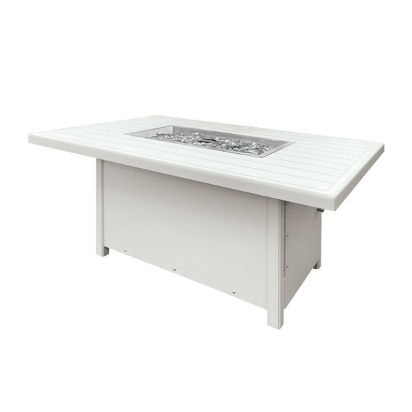 Picture of 30" x 50" Apollo Rectangular Aluminum Fire Pit Table with Waterfall Edge