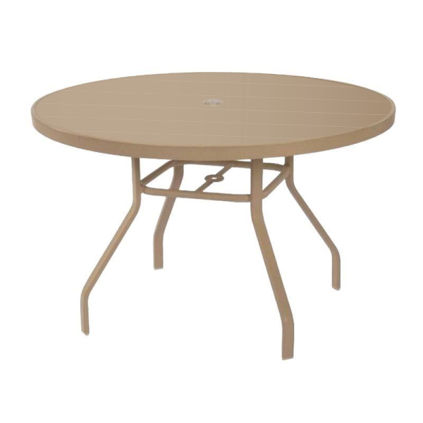 Avalon II Round Punched Aluminum Patio Dining Table - 36”, 42”, or 47” Diameters