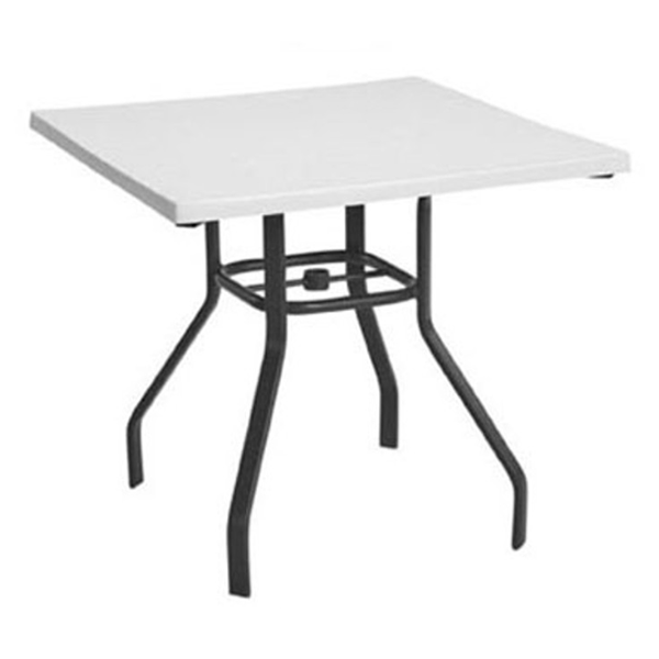 Square Fiberglass Dining Patio Table with Rectangular Tube Aluminum Frame - 32” or 36”