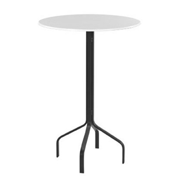 30” Round Fiberglass Bar Table with Rectangular Tube Aluminum Frame - Without Umbrella Hole
