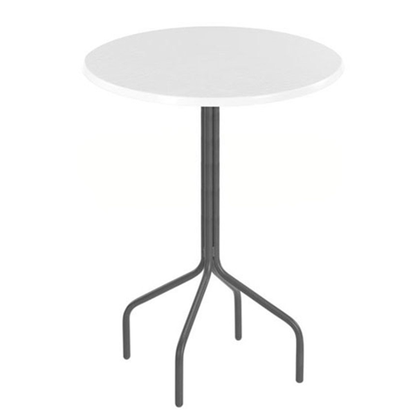 30” Round Fiberglass Patio Bar Table with Welded Tube Aluminum Frame - Without Umbrella Hole