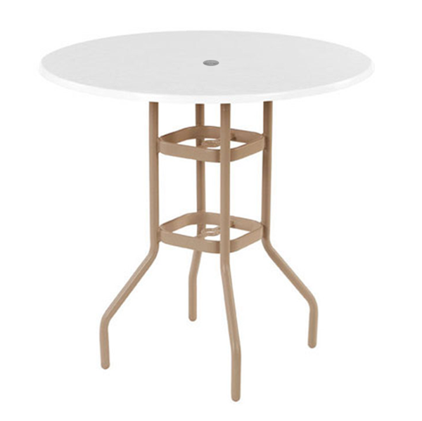 42” Round Fiberglass Patio Bar Table with Welded Tube Aluminum Frame