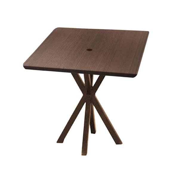 40” Lexington Square Patio Balcony Table With Recycled Poly Top And Aluminum X-Base