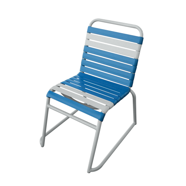 Armless Classic Vinyl Strap Dining Chair