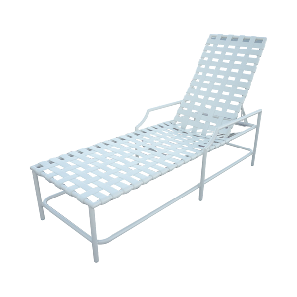 Brazil Crossweave Vinyl Strap Chaise Lounge
