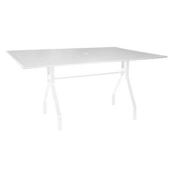 30” X 60” Rectangle Dining Patio Table With Recycled Poly Top And Powder-Coated Aluminum Base - Lexington, Raleigh, Or Newport Style