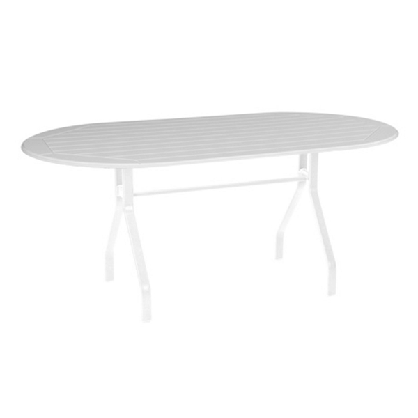 30” X 60” Oval Dining Patio Table With Recycled Poly Top And Powder-Coated Aluminum Base - Lexington, Raleigh, Or Newport Style