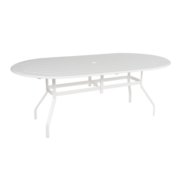 36” X 54” Oval Dining Patio Table With Recycled Poly Top And Powder-Coated Aluminum Base - Lexington, Raleigh, Or Newport Style