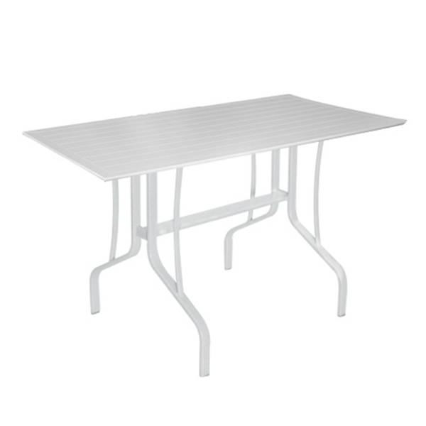 30” X 60” Rectangle Balcony Table With Recycled Poly Top And Powder-Coated Aluminum Base - Lexington, Raleigh, Or Newport Style