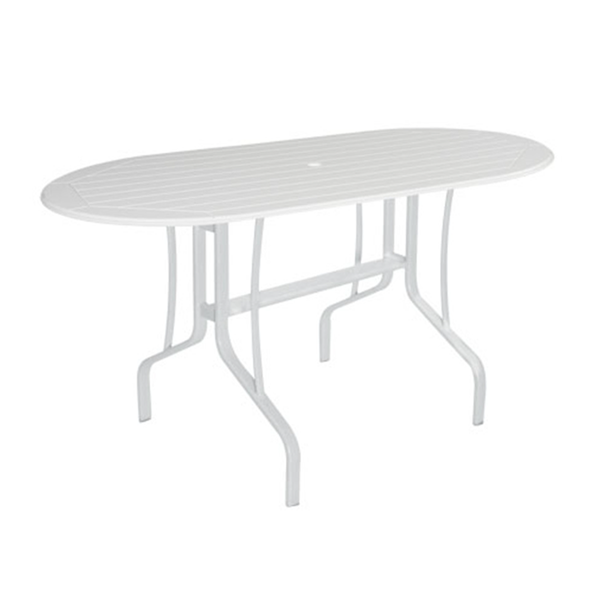 30” X 60” Oval Balcony Table With Recycled Poly Top And Powder-Coated Aluminum Base - Lexington, Raleigh, Or Newport Style