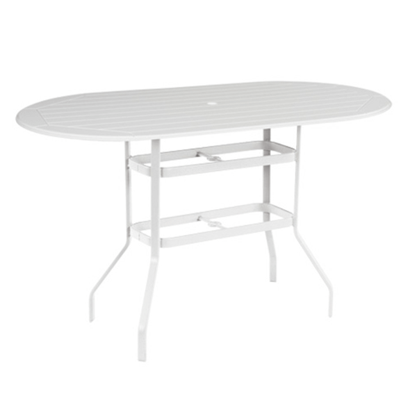 36” X 54” Oval Balcony Patio Table With Recycled Poly Top And Powder-Coated Aluminum Base - Lexington, Raleigh, Or Newport Style