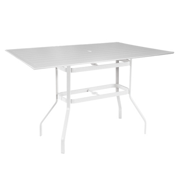 42” X 76” Rectangle Bar Patio Table With Recycled Poly Top And Powder-Coated Aluminum Base - Lexington, Raleigh, Or Newport Style