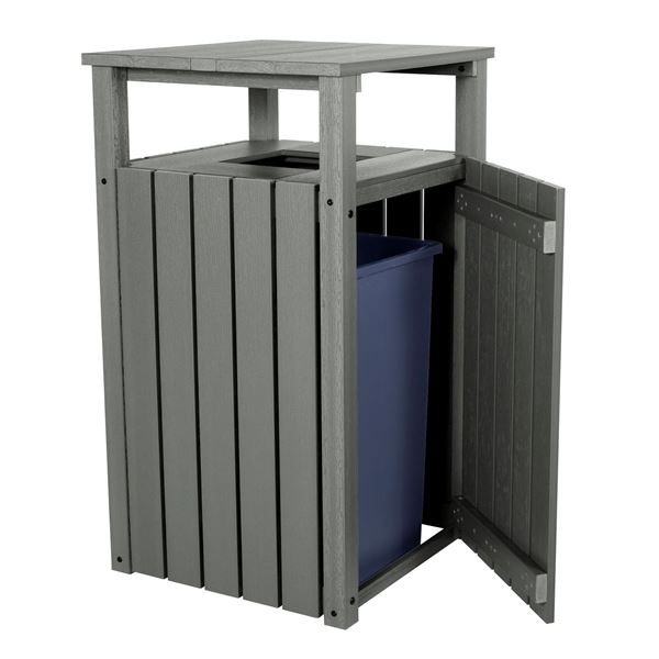 Trash Receptacle With Hood