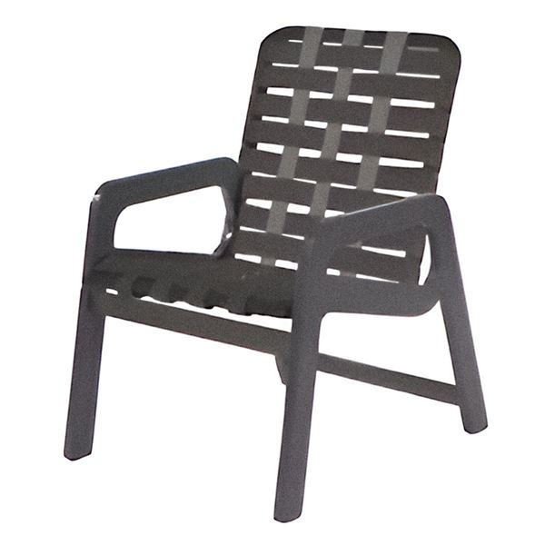 Vinyl Strap Crossweave Dining Armchair	