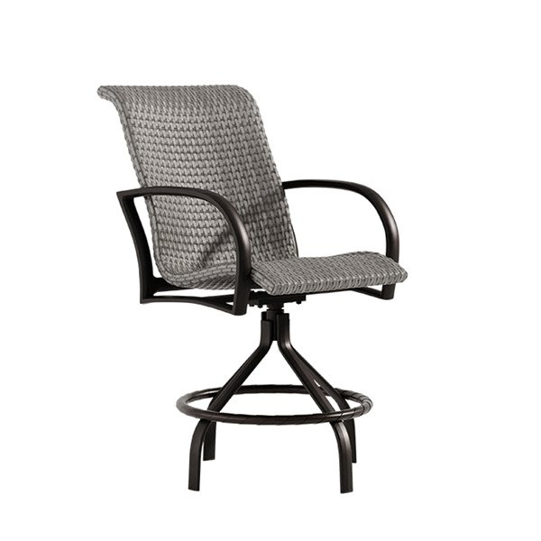 Ronde Woven Bucket Swivel Bar Stool