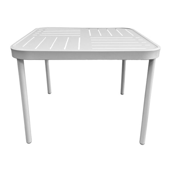 Classic 24" Square Punched Aluminum Side Table