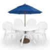 Pacific Fanback Collection Sling Patio Dining Package - 1 Set Shown