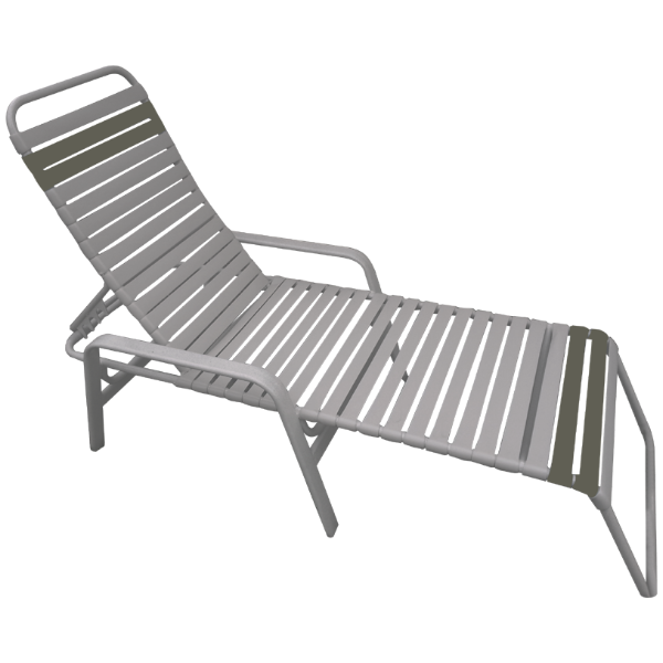 Eclipse Vinyl Strap Chaise Lounge with Arms and Powder Coated Aluminum Frame