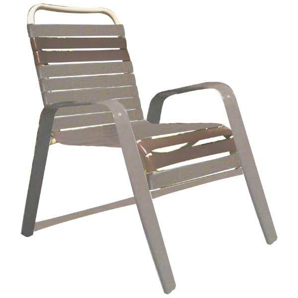 Eclipse Vinyl Strap Dining Chair with Powder Coated Aluminum Frame