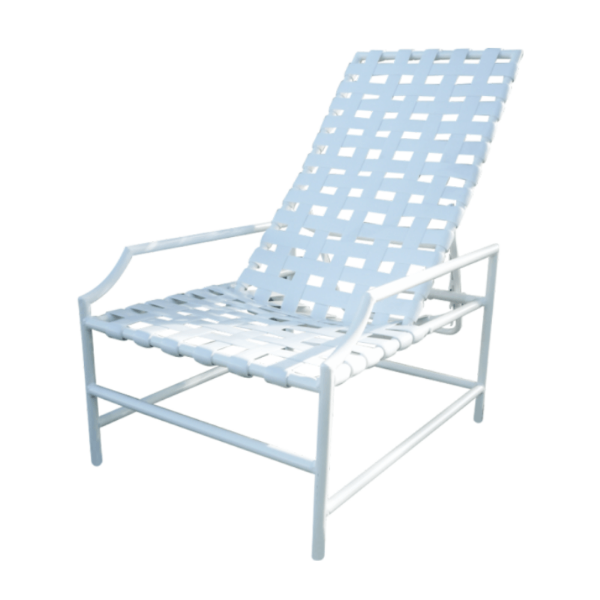 B-90  - Brazil Cross Vinyl Strap Patio Recliner 