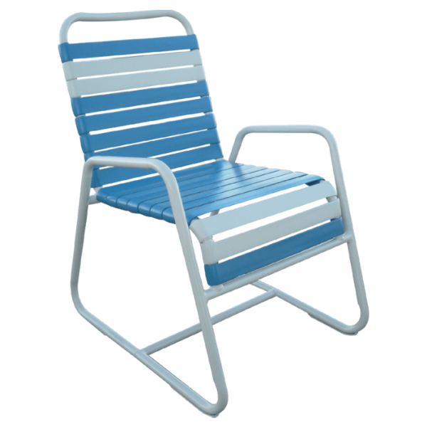 C-55 - Classic Sled Base Horizontal Vinyl Strap Stackable Beach Chair, 10 lbs. 