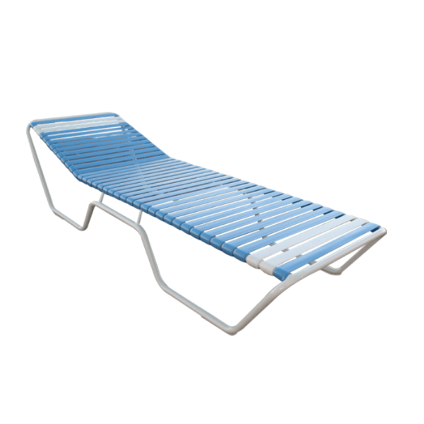 C-160 - Classic Sun Cot Chaise Lounge with Horizontal Vinyl Straps  - 12” Seat Height