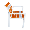 MC-50EZ - Micamy EZ Vinyl Strap Patio Dining Chair - White on Orange - Side
