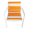 MC-50EZ - Micamy EZ Vinyl Strap Patio Dining Chair - White on Orange - Front