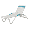 Picture of Helios Contract Vinyl Strap Chaise Lounge Powder-Coated Aluminum Frame - 29 lbs.
